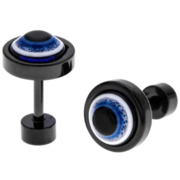 Black Turkish Evileye stud earrings - Picture 1 of 1